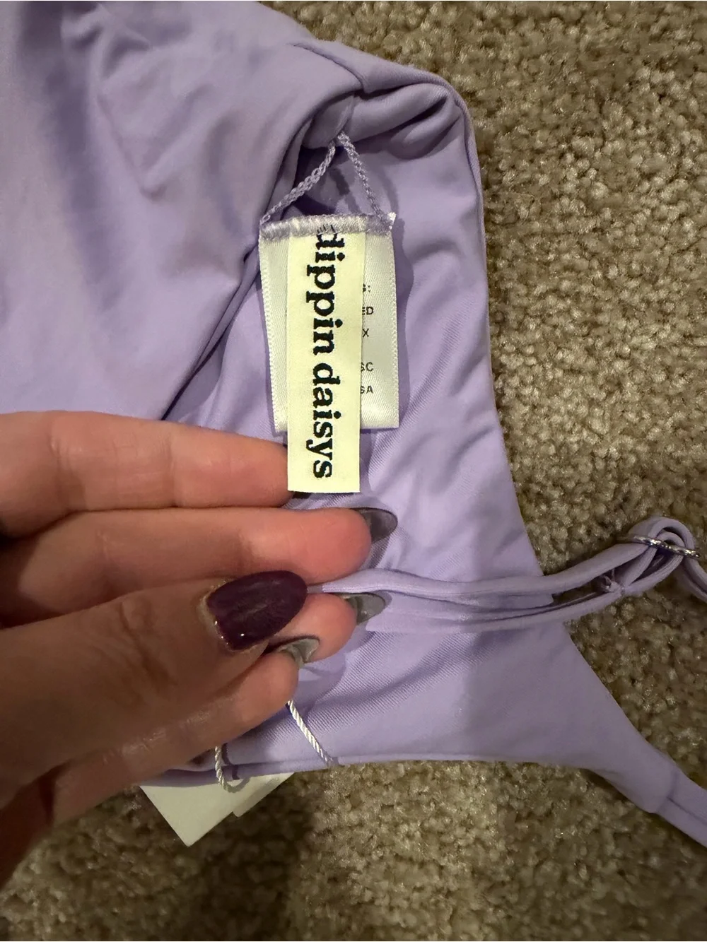 Dippin’ Daisy’s Lavender Bikini Top XL Adjustable Beach NWT